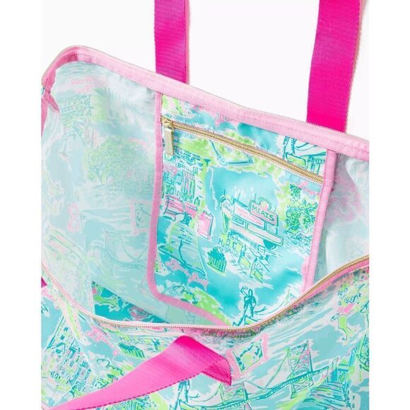 💗 LILLY PULITZER Getaway Packable Philly Print Large Tote NEW WITH TAGS - Picture 3 of 12